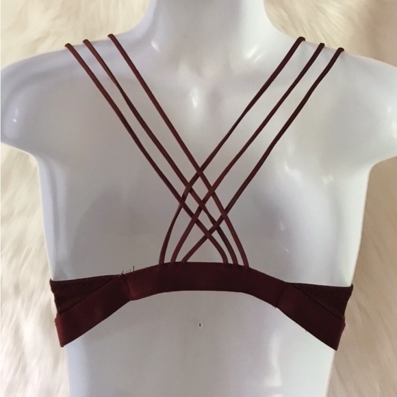 VS Strappy Triangle Racerback Bralette Bra XS Heather Wine - Picture 2 of 7